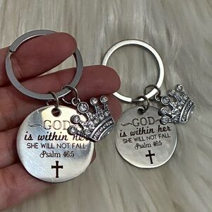 Silver Inspirational Keychain Set